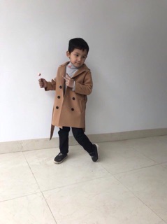 Áo khoác dạ cho bé(màu xám)