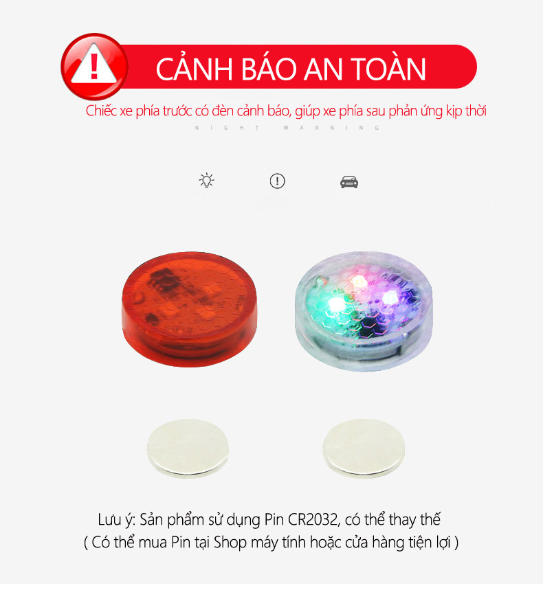 HÀNG MỚI VỀ - BỘ 4 đèn LED cảnh báo an toàn khi mở cửa xe ô tô, xe hơi