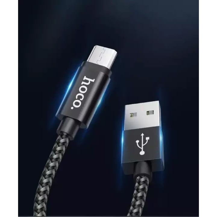 2 dây cáp sạc Hoco X14 max Micro USB sạc nhanh 3A dây dài 1m chất liệu bện dù chống gãy gập bền bỉ dành cho Samsung Oppo