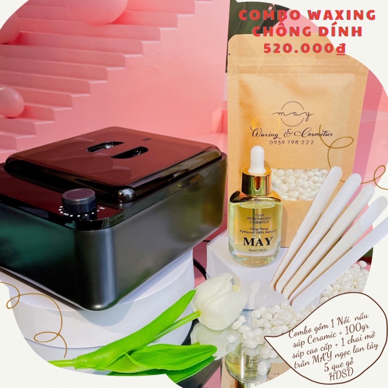 COMBO WAXING CHỐNG DÍNH CERAMIC MIX MỠ NGỌC LAN TÂY [ MAY]