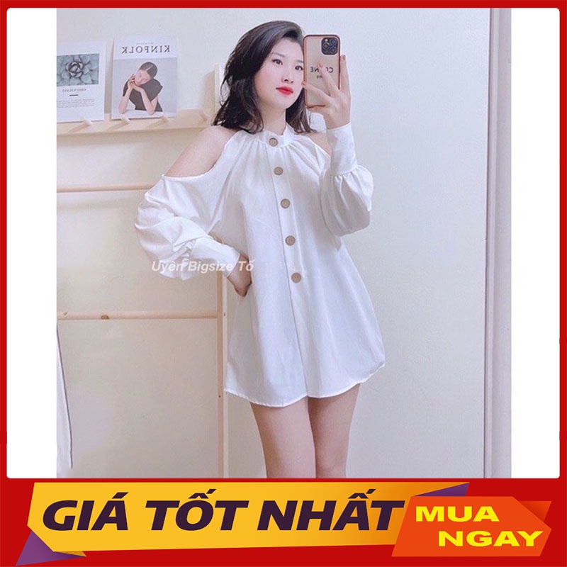 Áo Sơ Mi Khoét Vai Form Rộng Giấu Quần Hàng Quảng Châu M222