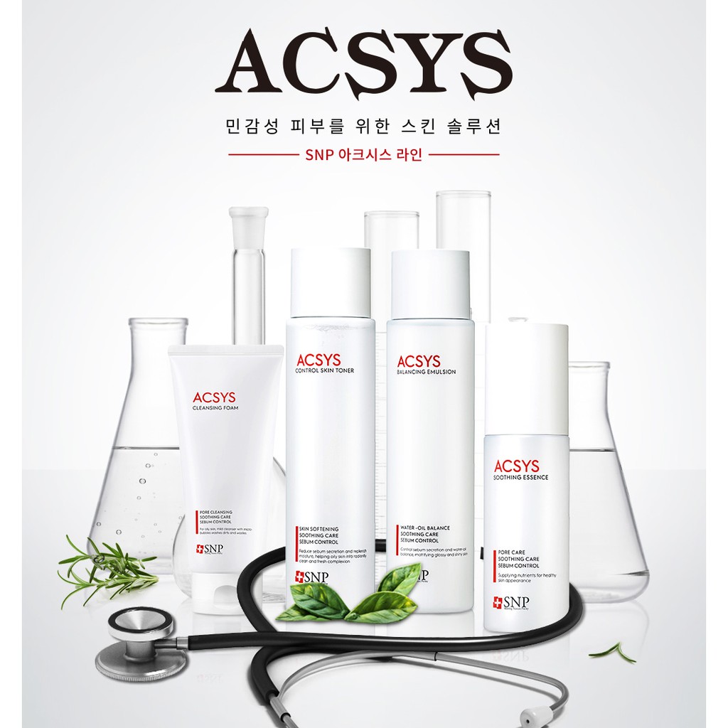 Sữa Rửa Mặt Ngăn Ngừa Mụn Sạch Nhờn Dịu Nhẹ Da Nhạy Cảm SNP Acsys Cleansing Foam 150ml