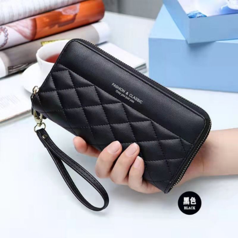 Ví nữ cao cấp cầm tay dáng dài hai ngăn khóa thời trang đẹp tiện dụng giá rẻ da PU OLUKA STORE VD034