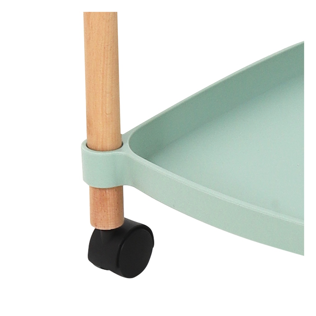 HomeBase STACKO Kệ để đồ 3 tầng bằng nhựa có bánh xe FOREST W47xD31xH80cm màu xanh lá