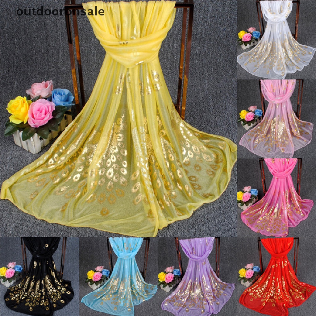 Khăn choàng cổ dài bằng lụa mềm mại in họa tiết chim công cho nữ
 | BigBuy360 - bigbuy360.vn