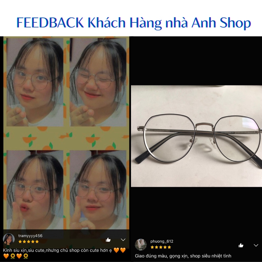 Gọng kính hình khối tròn thời trang nhiều màu sắc 551 nhận cắt cận viễn loạn