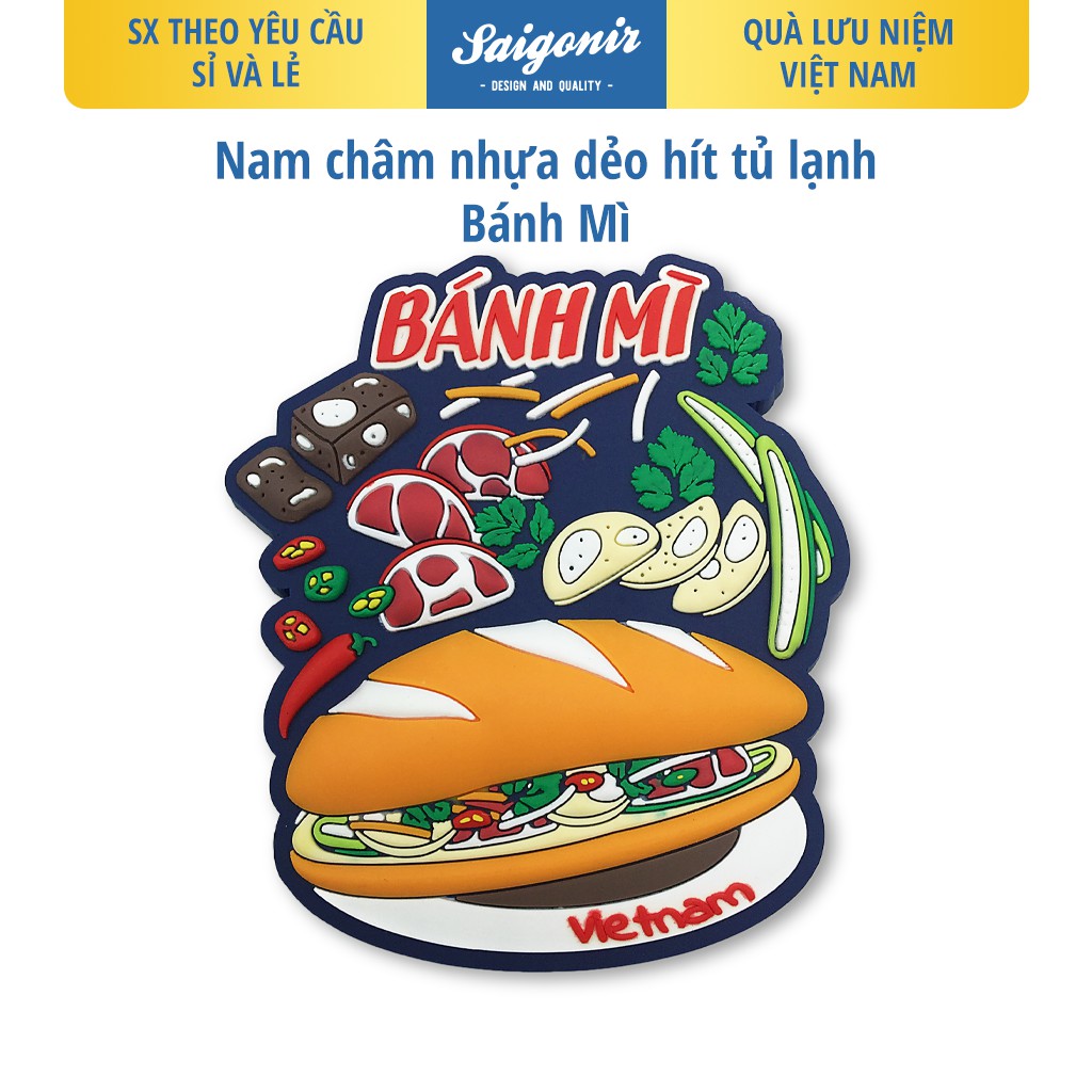 Nam châm Tủ Lạnh Chất Liệu Nhựa Dẻo Hình Ảnh Bánh Mì Việt Nam