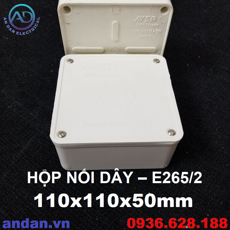 Hộp nối dây tự chống cháy 11x11x5cm, Hộp nối dây chống thâm 110x110x50mm E265/2