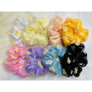 scrunchie hoa cúc 2 lớp