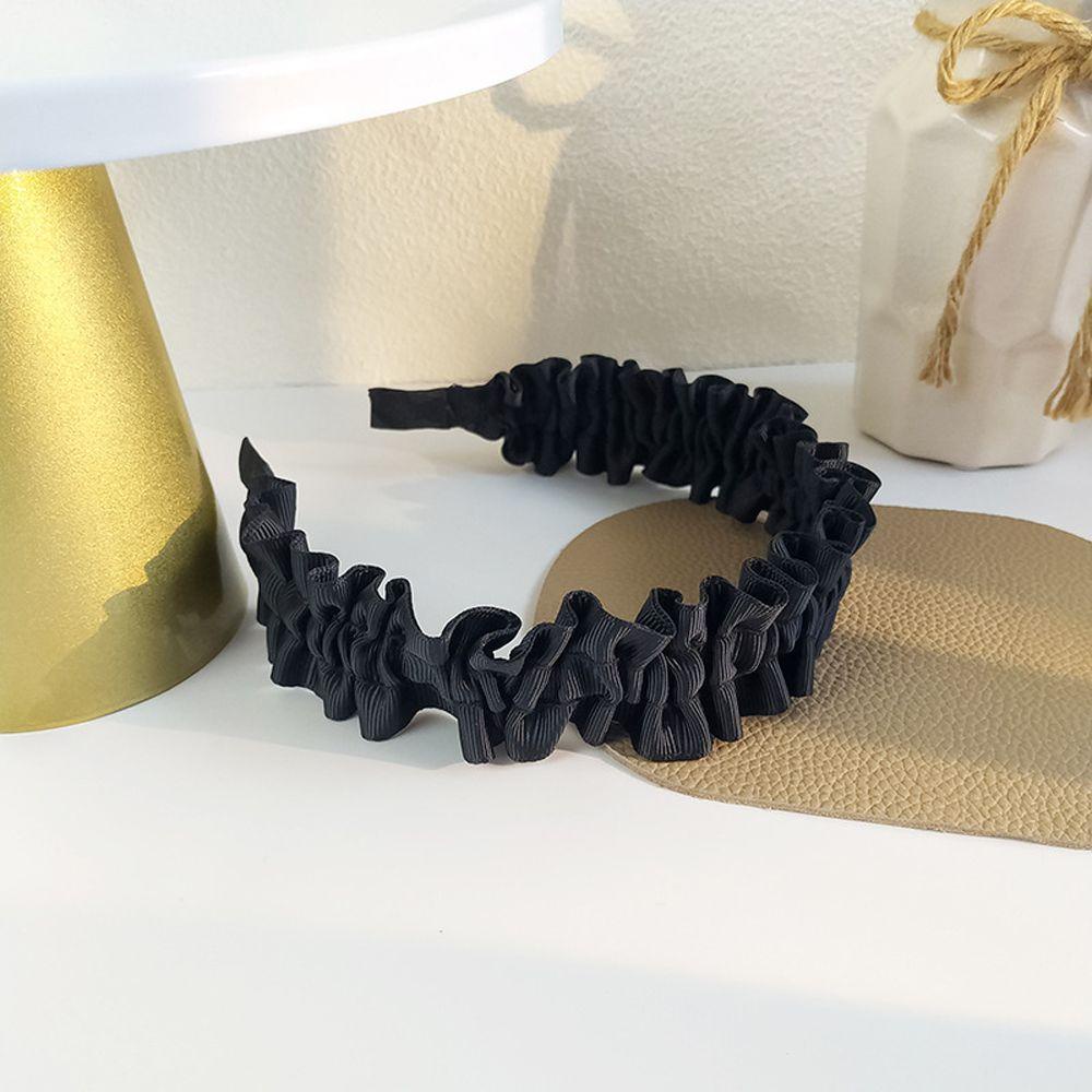Băng Đô Cài Tóc Bằng Satin Màu Trắng Đen Thanh Lịch Cho Nữ