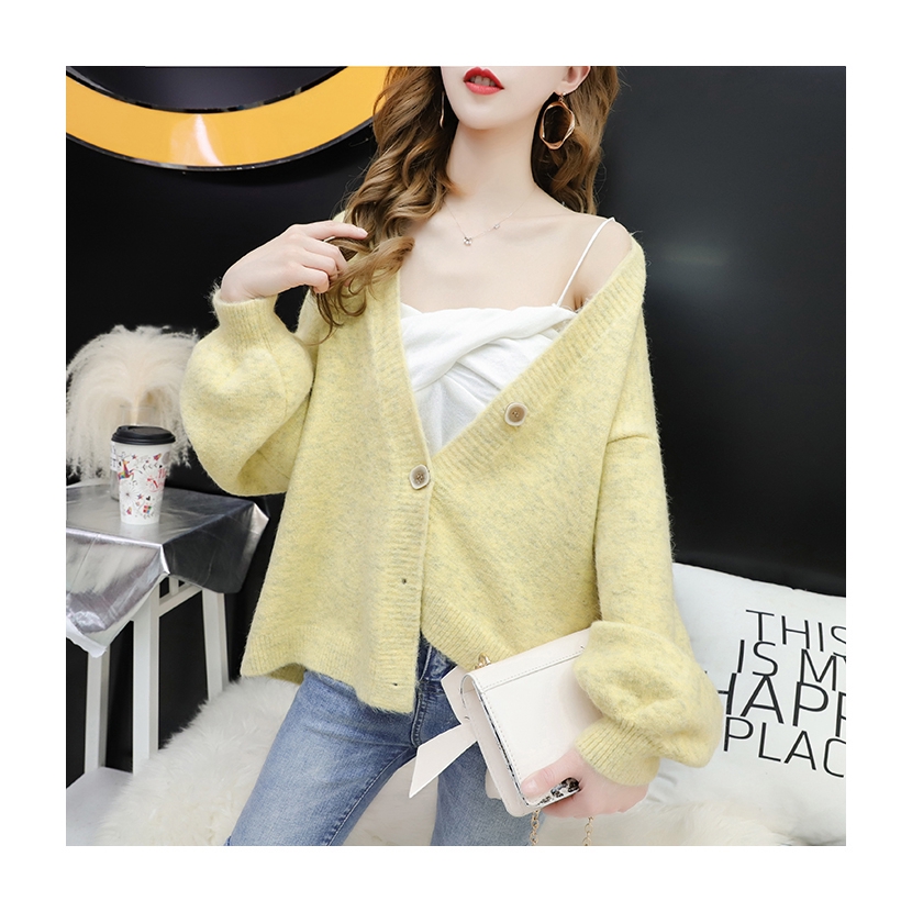 Áo Khoác Len Cardigan Ngắn Dáng Rộng Kiểu Hàn Quốc Thời Trang Mùa Thu Cho Nữ | BigBuy360 - bigbuy360.vn