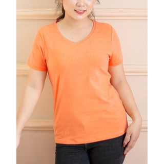 Áo thun nữ cổ tim - Cam