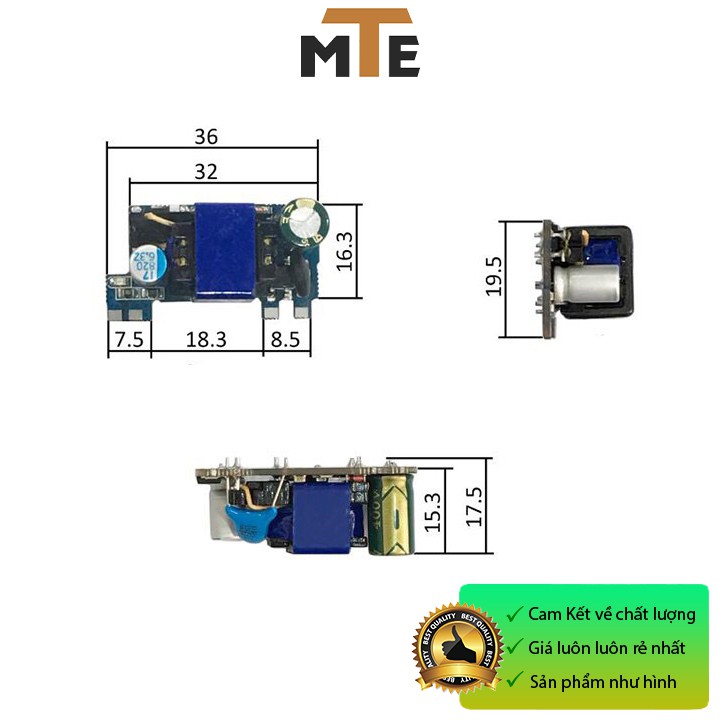 Mạch nguồn siêu mini 220V - 24V 0.5A 1 hàng chân - Module nguồn hạ áp cực nhỏ gọn thích hợp cho các dự án IOT | BigBuy360 - bigbuy360.vn