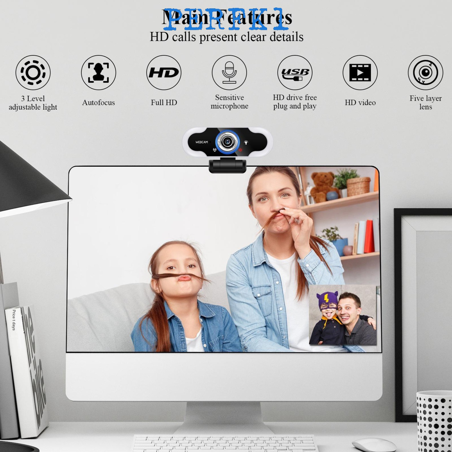 Webcam 1080p 2mp Hd Với Micro Usb 2.0 Cho Máy Tính