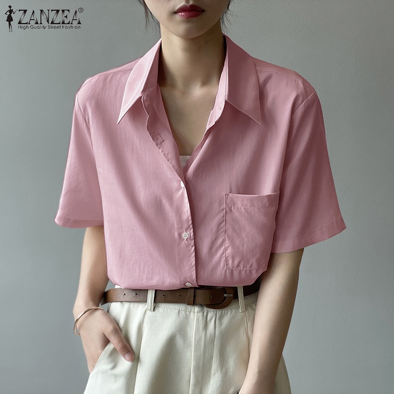 Zanzea Áo Sơ Mi Tay Lửng Thời Trang Dành Cho Nữ