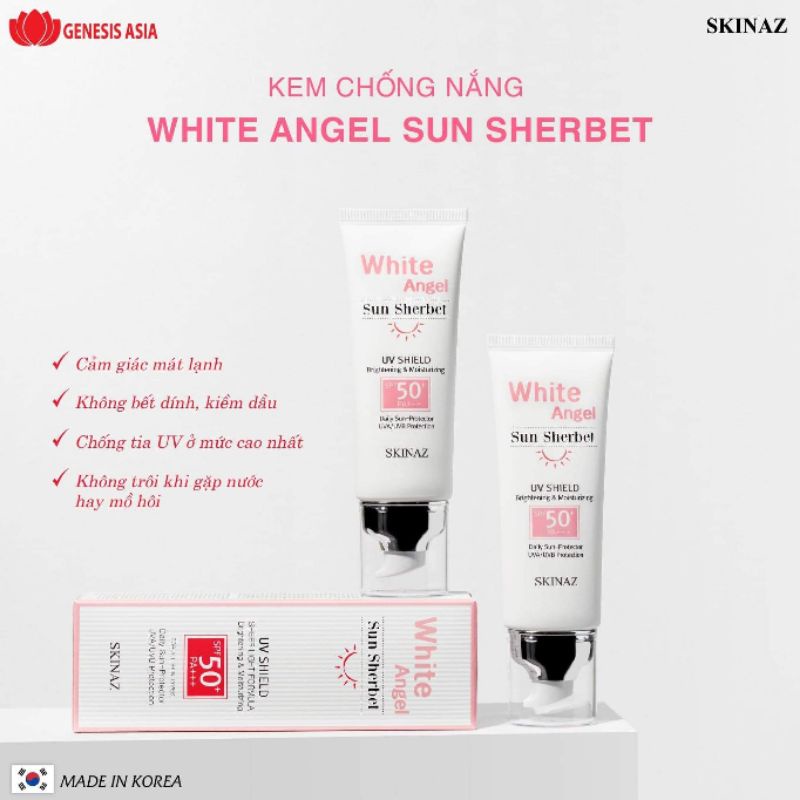 KEM CHỐNG NẮNG WHITE ANGEL SKINAZ - Mẫu thử 30g
