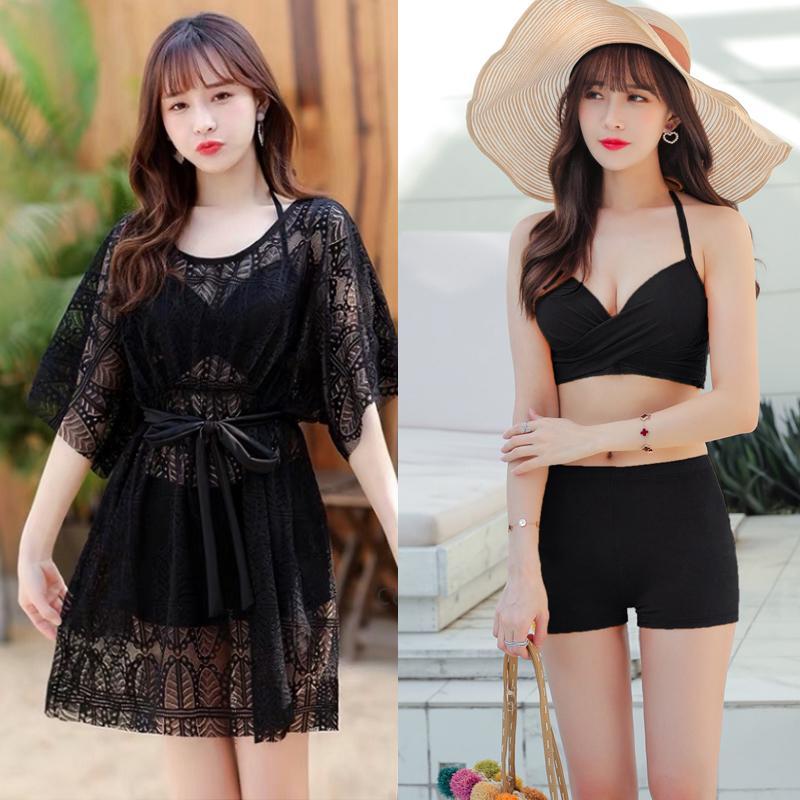 Set Bikini Áo Tay Dài + Quần Lưng Cao Thiết Kế Xẻ Quyến Rũ | BigBuy360 - bigbuy360.vn