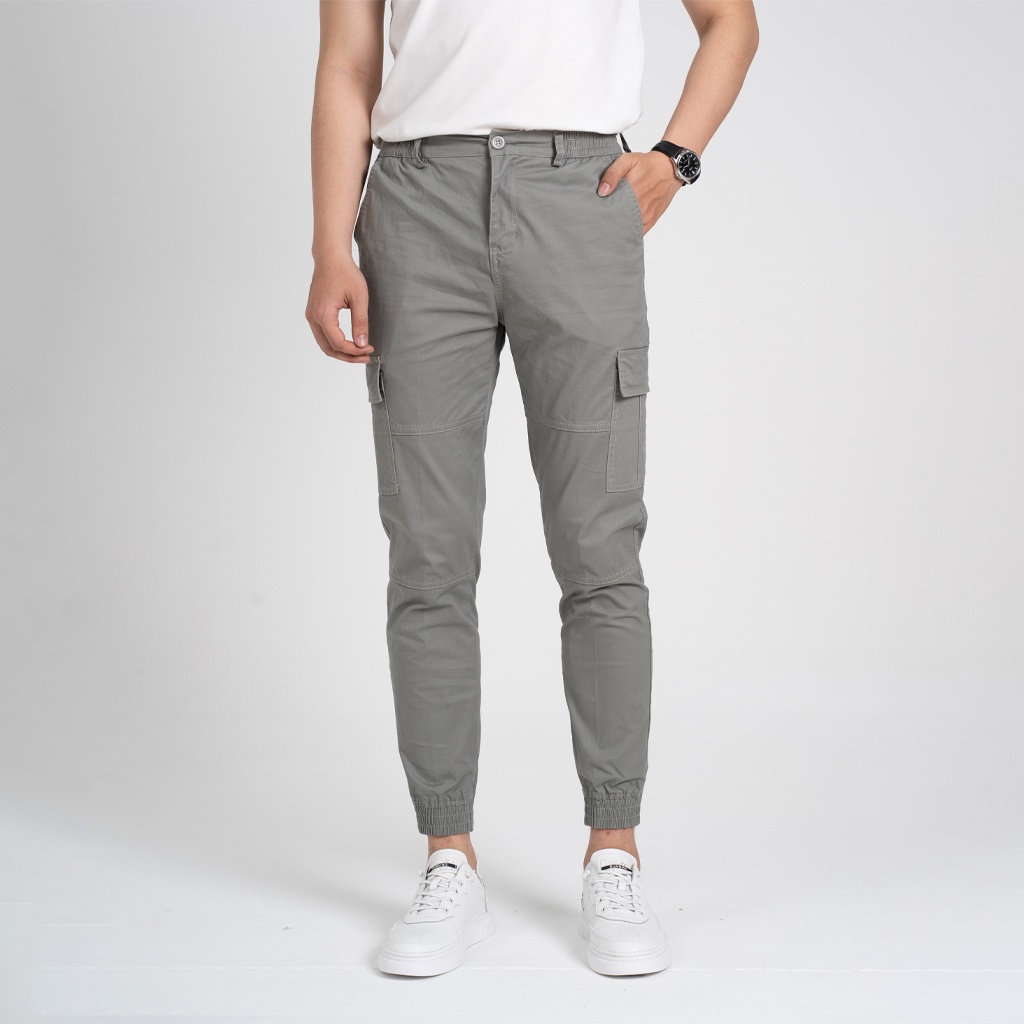 Quần Jogger Kaki Nam KRIK Thiết Kế Túi Hộp Lưng Thun Cao Cấp JG1818