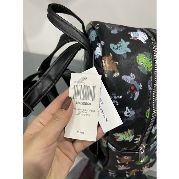 TNS-Balo mini form vuông hottrend xuất Âu hoạ tiết graffiti siêu cá tính-chất da cao cấp-màu đen và trắng classic