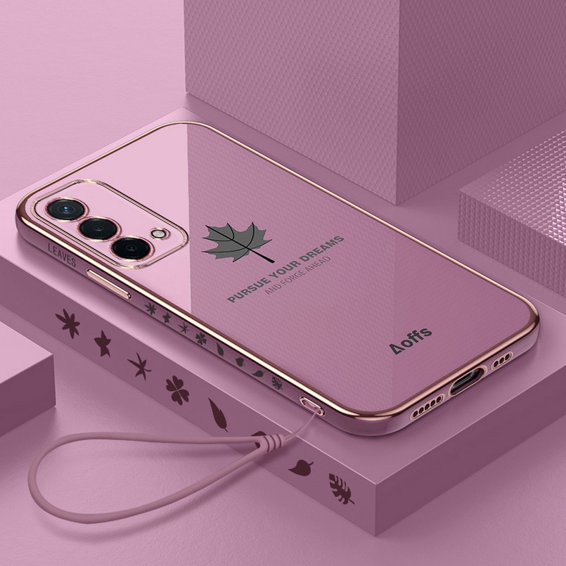 Ốp Điện Thoại TPU Mềm In Họa Tiết Lá Phong Cho Oppo A55 4G A95 A96 A54 A16 Realme 9i 8i C35 8 Pro Reno6 7 7Z