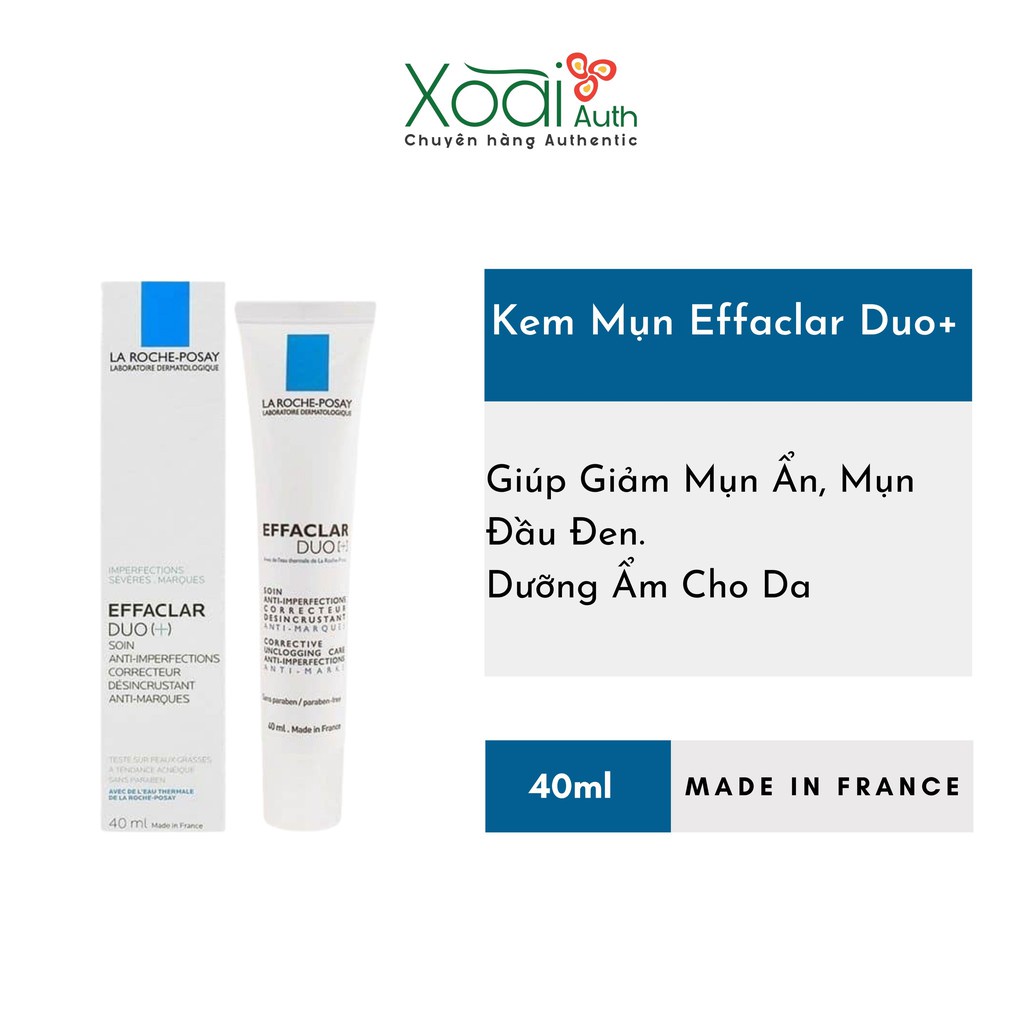 Kem Giảm Mụn Hiệu Quả Cao La Roche Posay Effaclar DUO+ 40ml-15ml