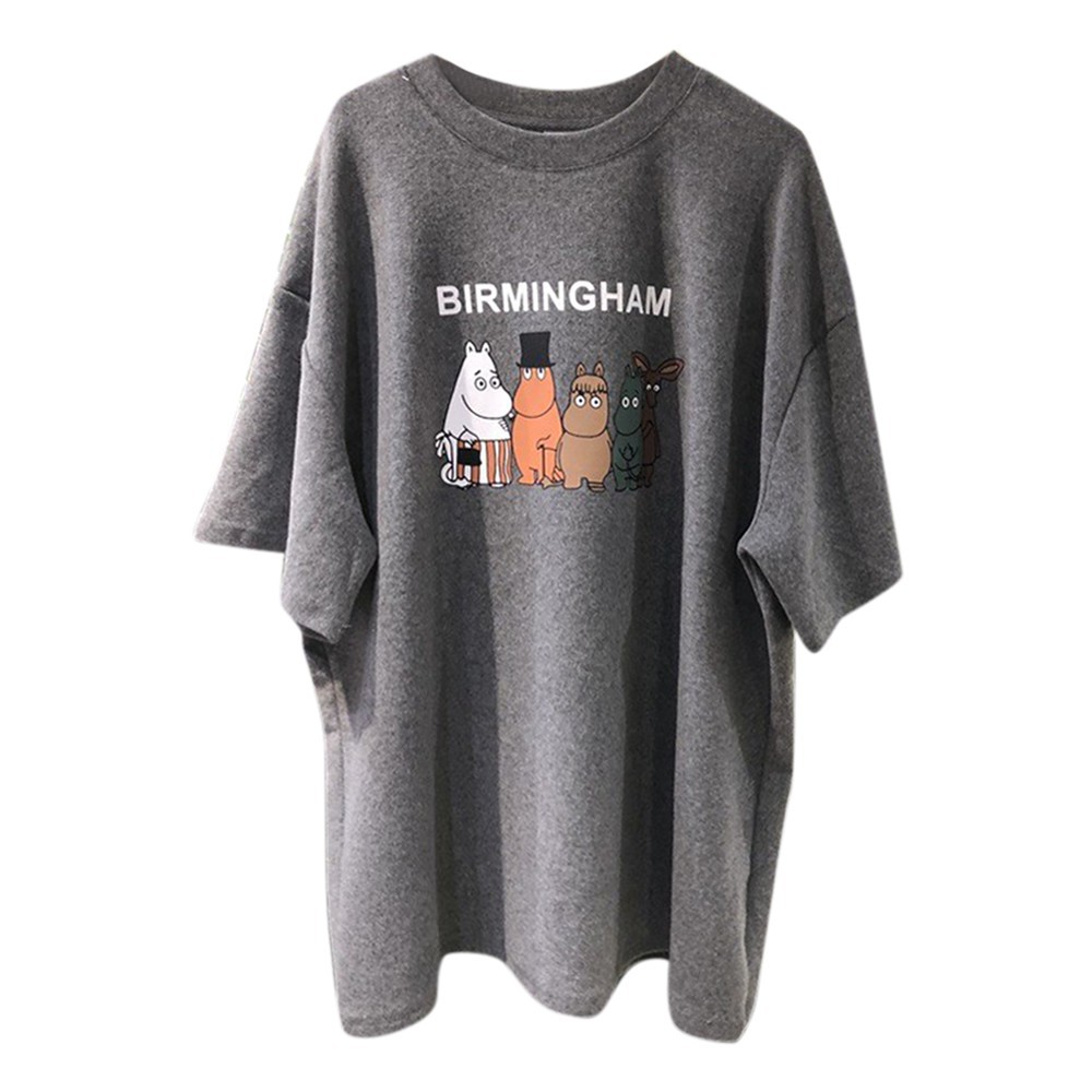 Áo Thun Nữ Ngắn Tay Dáng Dài In Họa Tiết