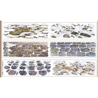 Đoạn chiết washi tape tường đất, nền gạch