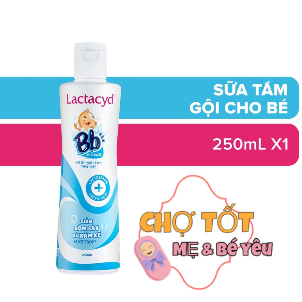 Sữa Tắm Gội Trẻ Em Lactacyd Bb Giảm Rôm Sảy &amp; Hăm Kẽ Vượt Trội 250ml