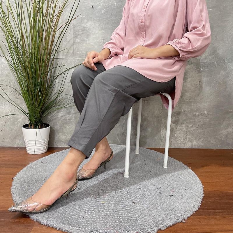 Quần Dài Lưng Thun Ống Rộng Phối Túi Phong Cách Cá Tính