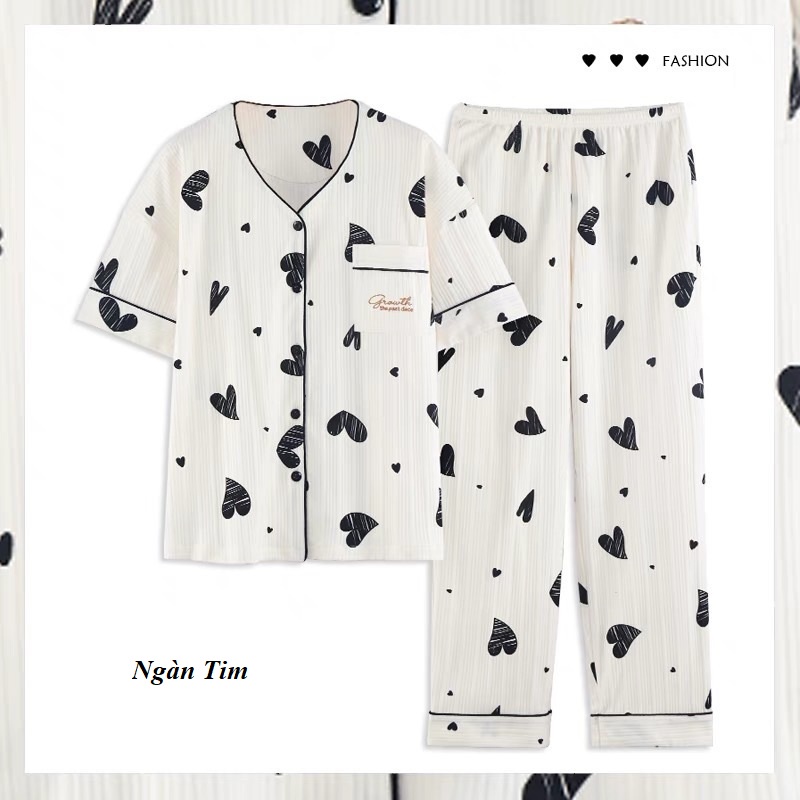 Bộ đồ ngủ nữ, đồ ngủ nữ cadigan mùa hè phong cách nhật BN03