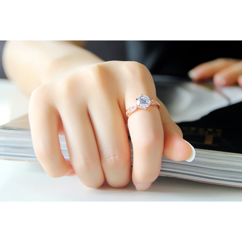 Nhẫn Đeo Tay Kim Loại Đính Đá Phong Cách Hàn Quốc Cho Nữ