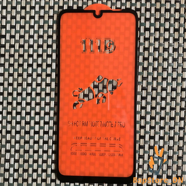 Cường Lực Xiaomi Redmi Note 7, Kính Cường Lực 111D Full Màn Hình Siêu Bền Siêu Cứng - Màu Đen