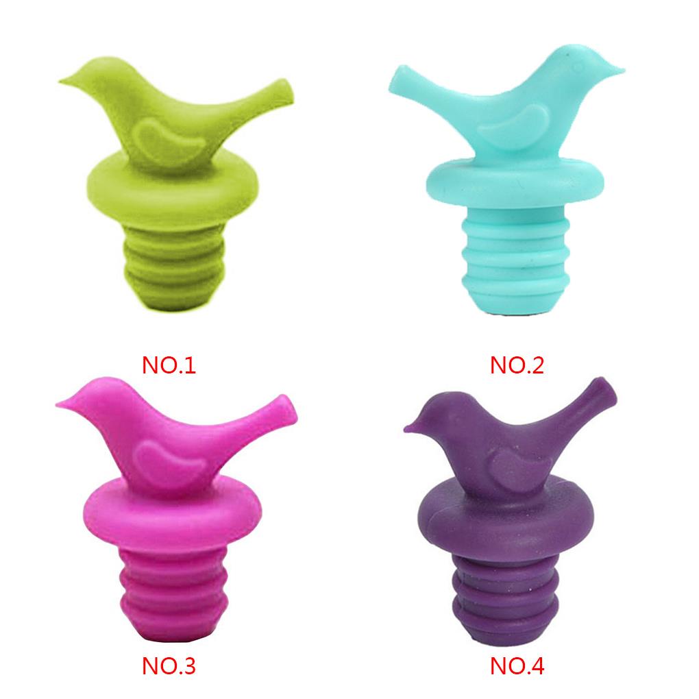 Bộ Nút Đậy Chai Rượu Vang Bằng Silicone Hình Động Vật Hoạt Hình