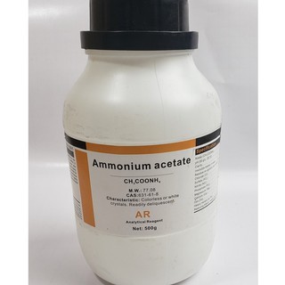 HÓA CHẤT PHÒNG THÍ NGHIỆM - AMMONIUM ACETATE (Amonium acetat)/ CH3COONH4 - CHAI 500ML