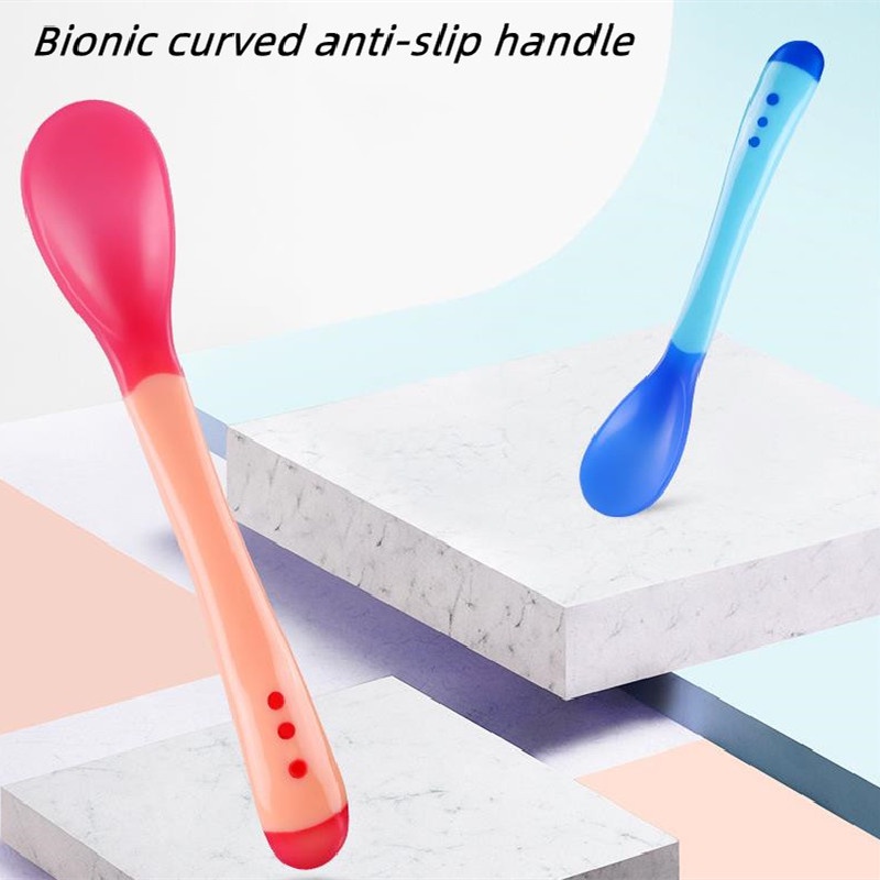 3 màu sắc dễ thương Nhiệt kế cho bé Muỗng nhựa