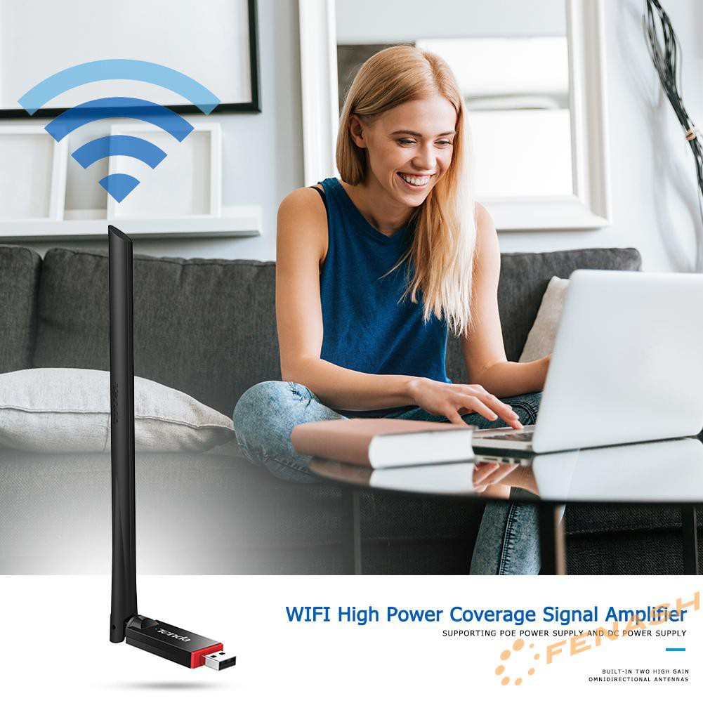 Usb Thu Tín Hiệu Wifi Không Dây 300mbps Thẻ Mạng Cho Laptop