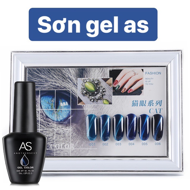 Sơn gel as mắt mèo xanh QM ( chai đen )