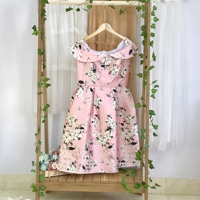 FREESIZE❤️ Váy Gấm Hoạ Tiết Hoa Nhẹ Nhàng Dễ Thương