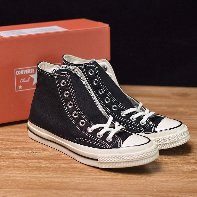 XẢ KHO BÁN RẺ (FULLBOX - TẶNG MÓC KHÓA) giày thể thao CV Chuck Taylor 1970s Classic Đen đế trắng