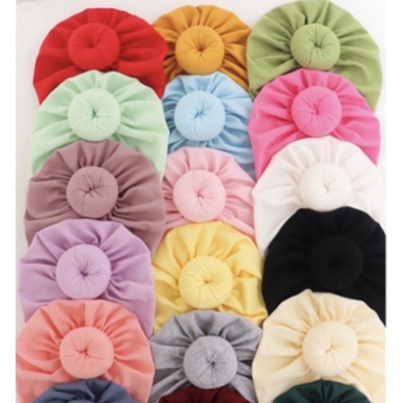 Mũ turban tròn phong cách Ấn Độ duyên dáng, cotton mềm mại cho bé yêu 🥰