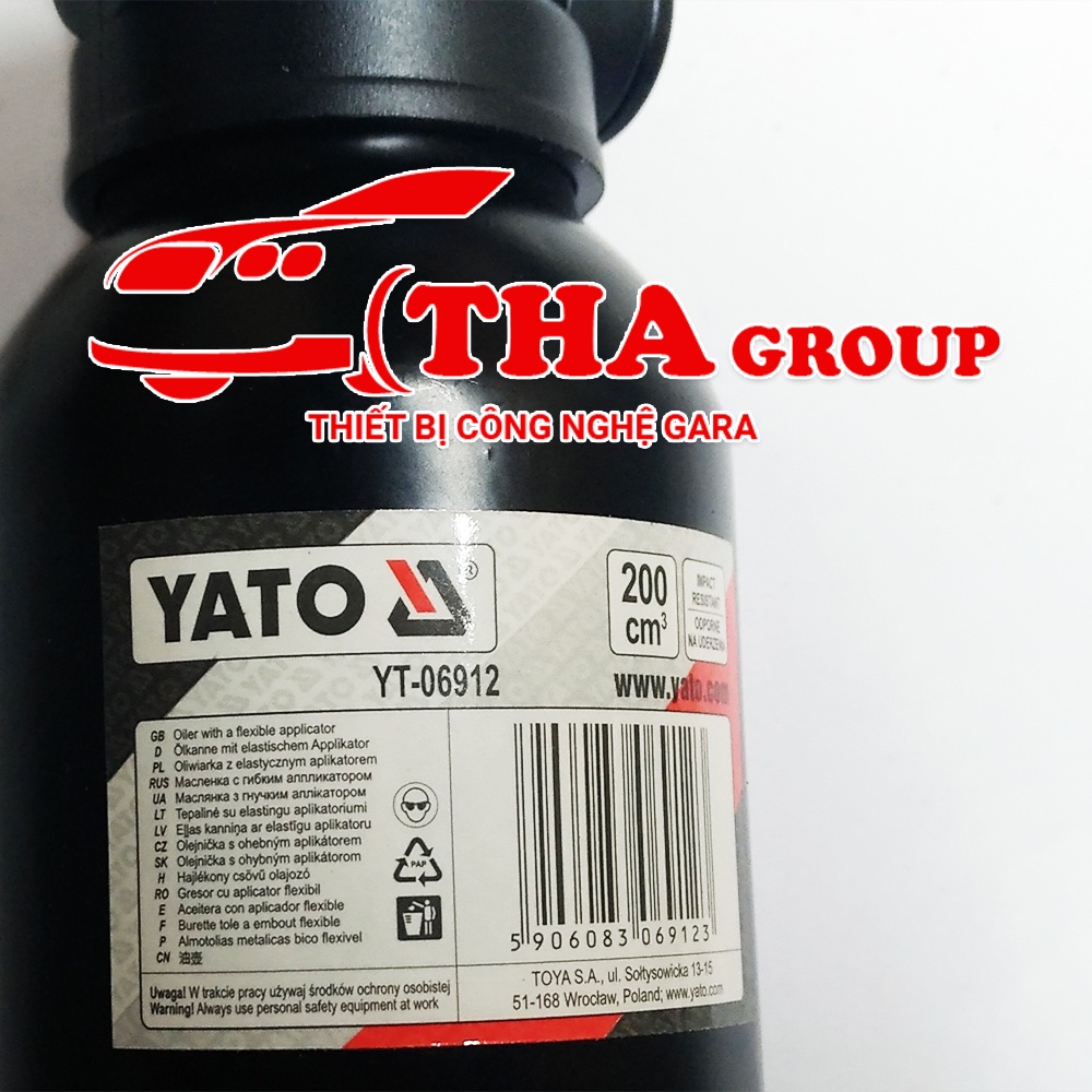 Đồ Nghề Yato BalBình châm nhớt bằng thép sơn tĩnh điện 200ml Yato YT-06912