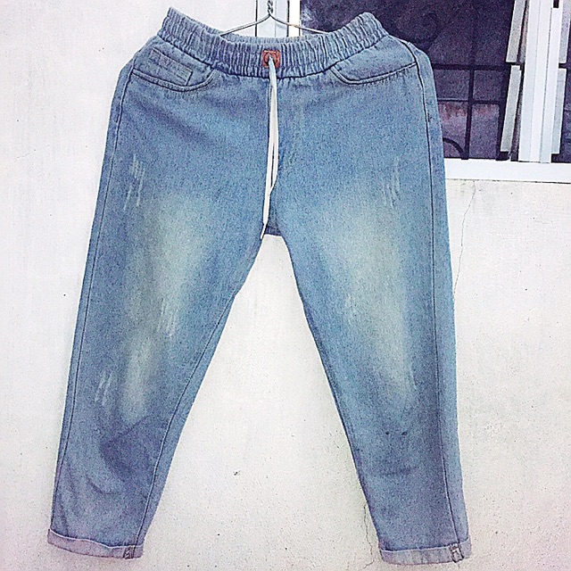 QUẦN JEAN CHUN BAGGY có dây SẮN GẤU(dáng lửng)
