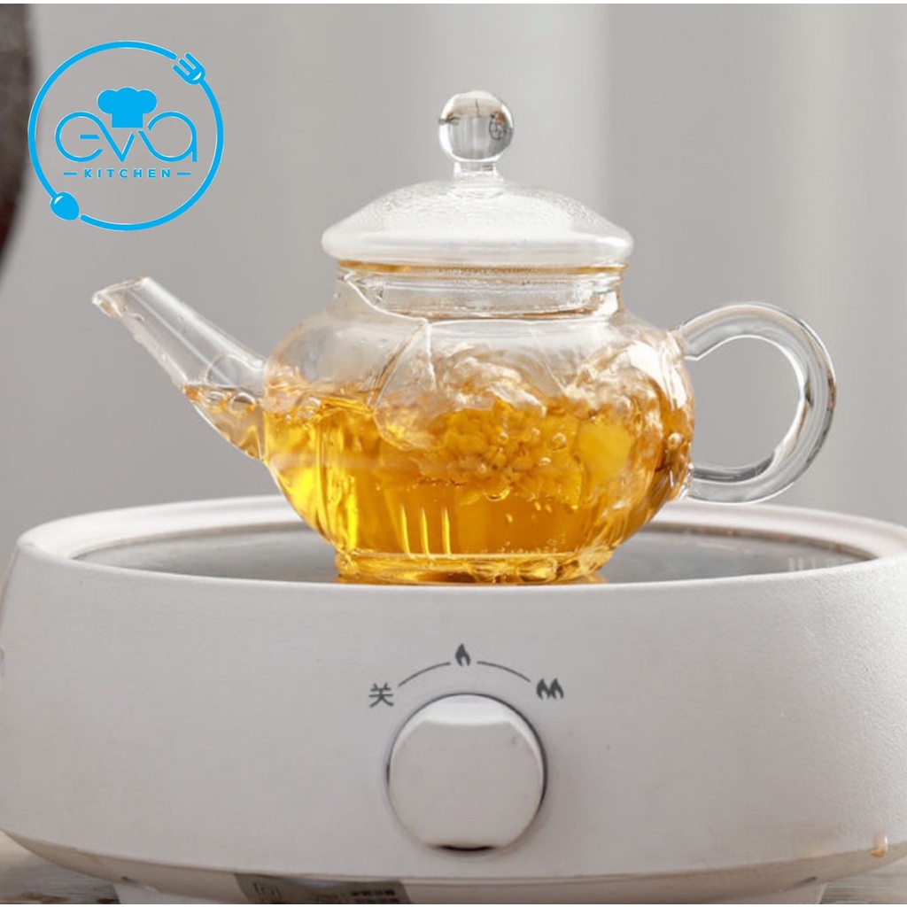 Bình Trà / Ấm Trà Thuỷ Tinh Chịu Nhiệt Kèm Lõi Lọc Trà Thuỷ Tinh 260 Ml Cao Cấp Sang Trong SP3045