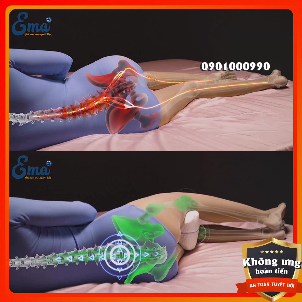 Gối kẹp chân thế hệ 2 Ema - Giảm đau đầu gối, hông và lưng, tăng cường lưu thông máu