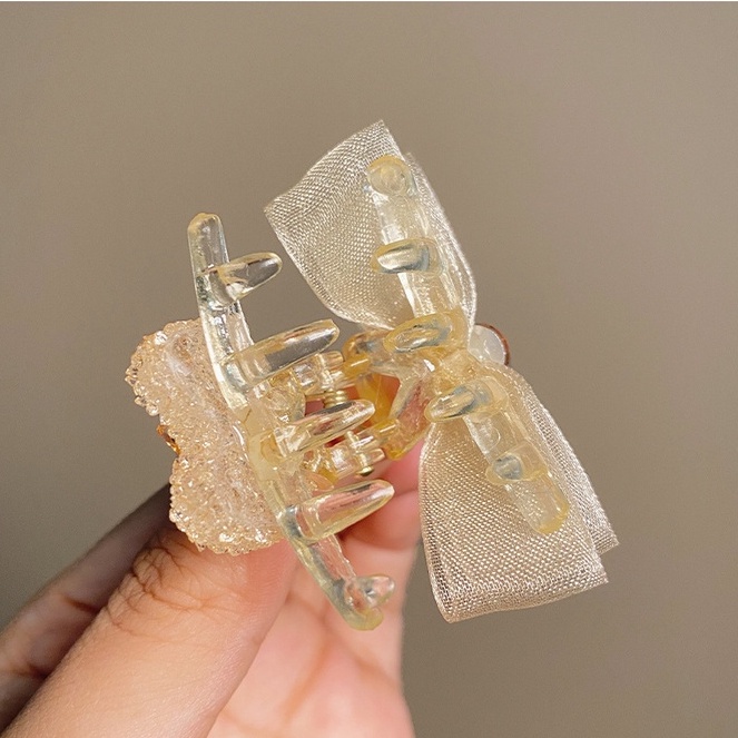 Kẹp Tóc Nơ Hai Mặt Màu Đen Phong Cách Hàn Quốc Thanh Lịch Dành Cho Nữ