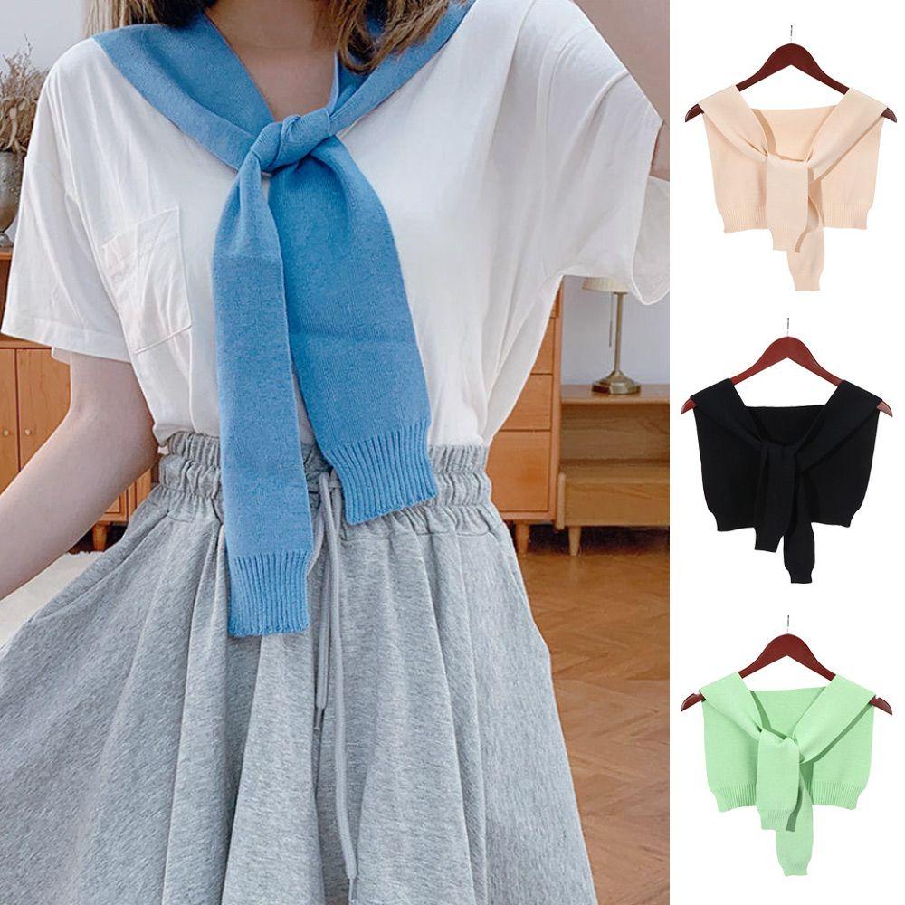 YVE Cổ Áo Giả Dệt Kim Chống Gió Có Thể Tháo Rời Thời Trang Cho Nữ