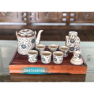 Bộ ấm tích men rạn giả cổ