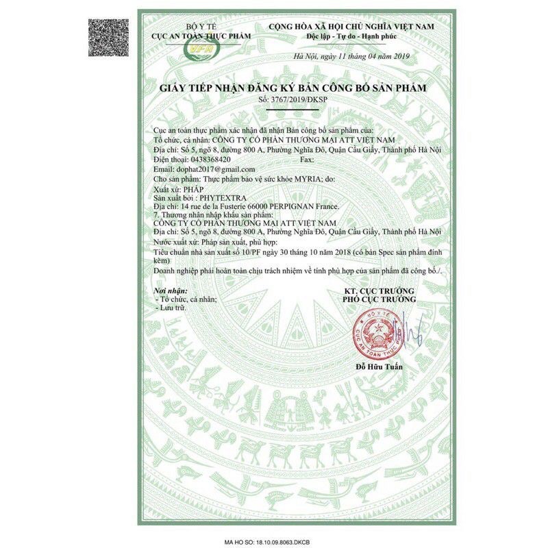 Viên uống trắng da Myria - Mỹ