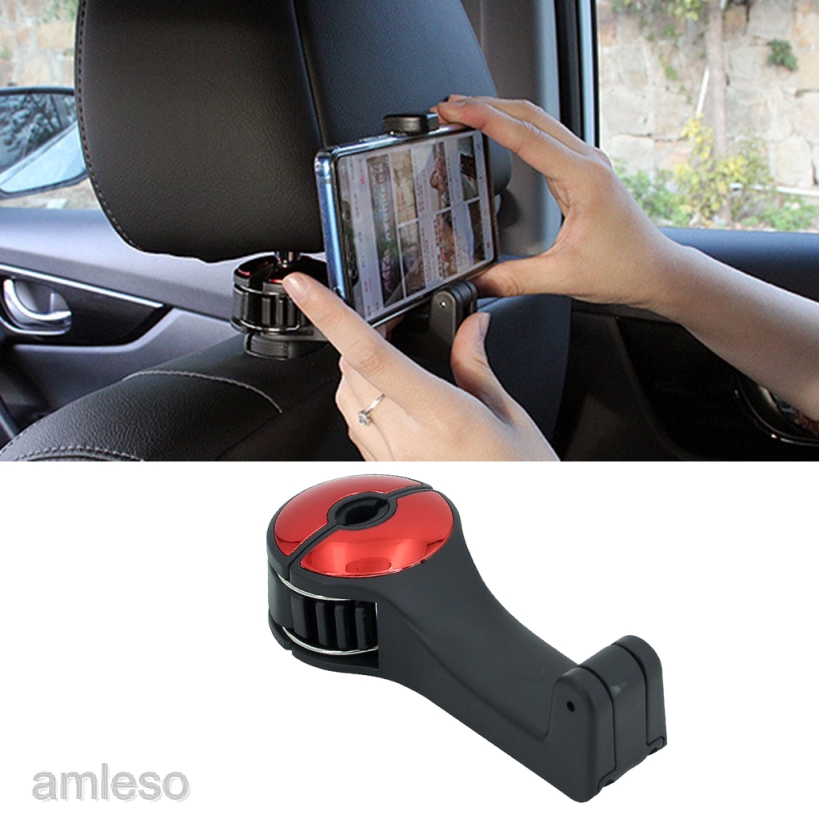 [AMLESO] Car Seat Back Hook with Phone Holder Headrest Seat Hanger for Bag Handbag