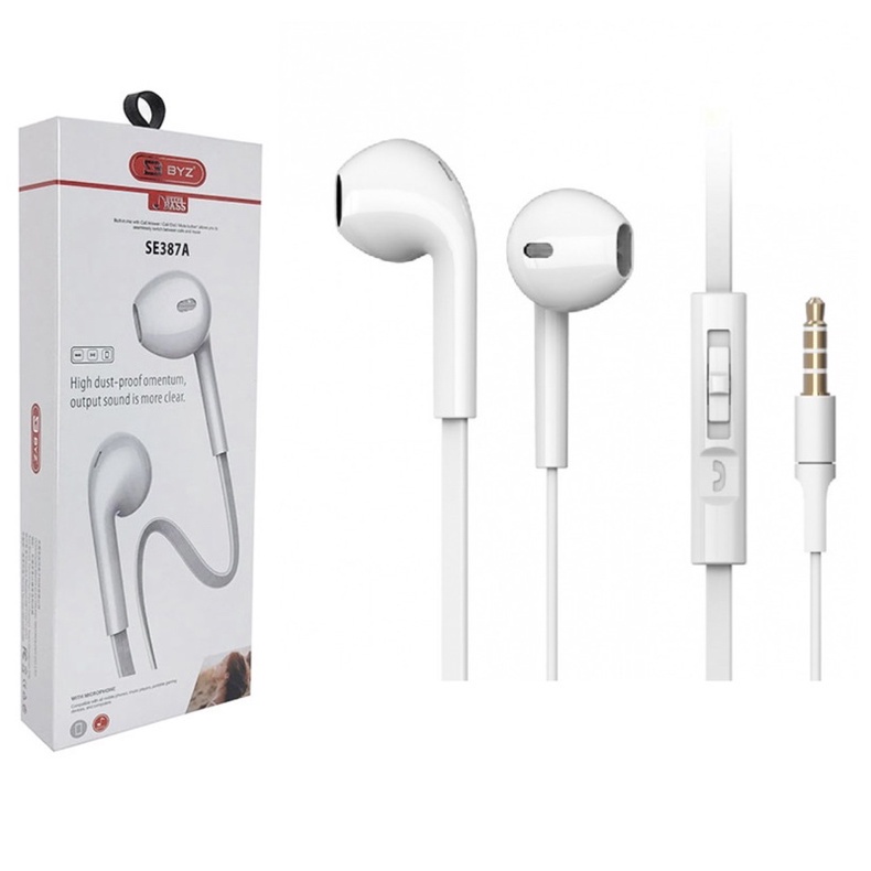 Tai nghe BYZ SE387 S389 Jack 3.5 nhét không đau có micro nghe gọi, điều chỉnh volume to nhỏ